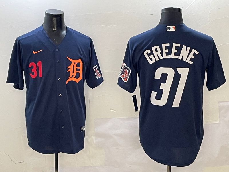 Men Detroit Tigers 31 Greene Drak Blue Game 2025 Nike MLB Jersey style 3